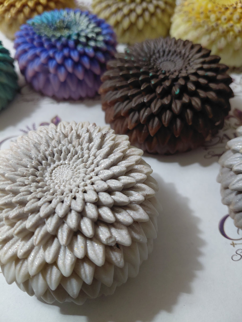 Chrysanthemum Flower Hand-Poured Candles