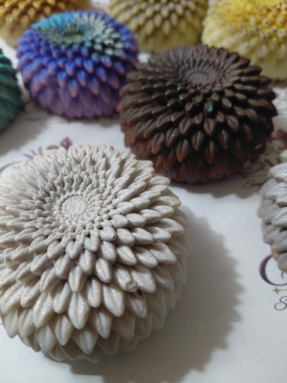 Chrysanthemum Flower Hand-Poured Candles