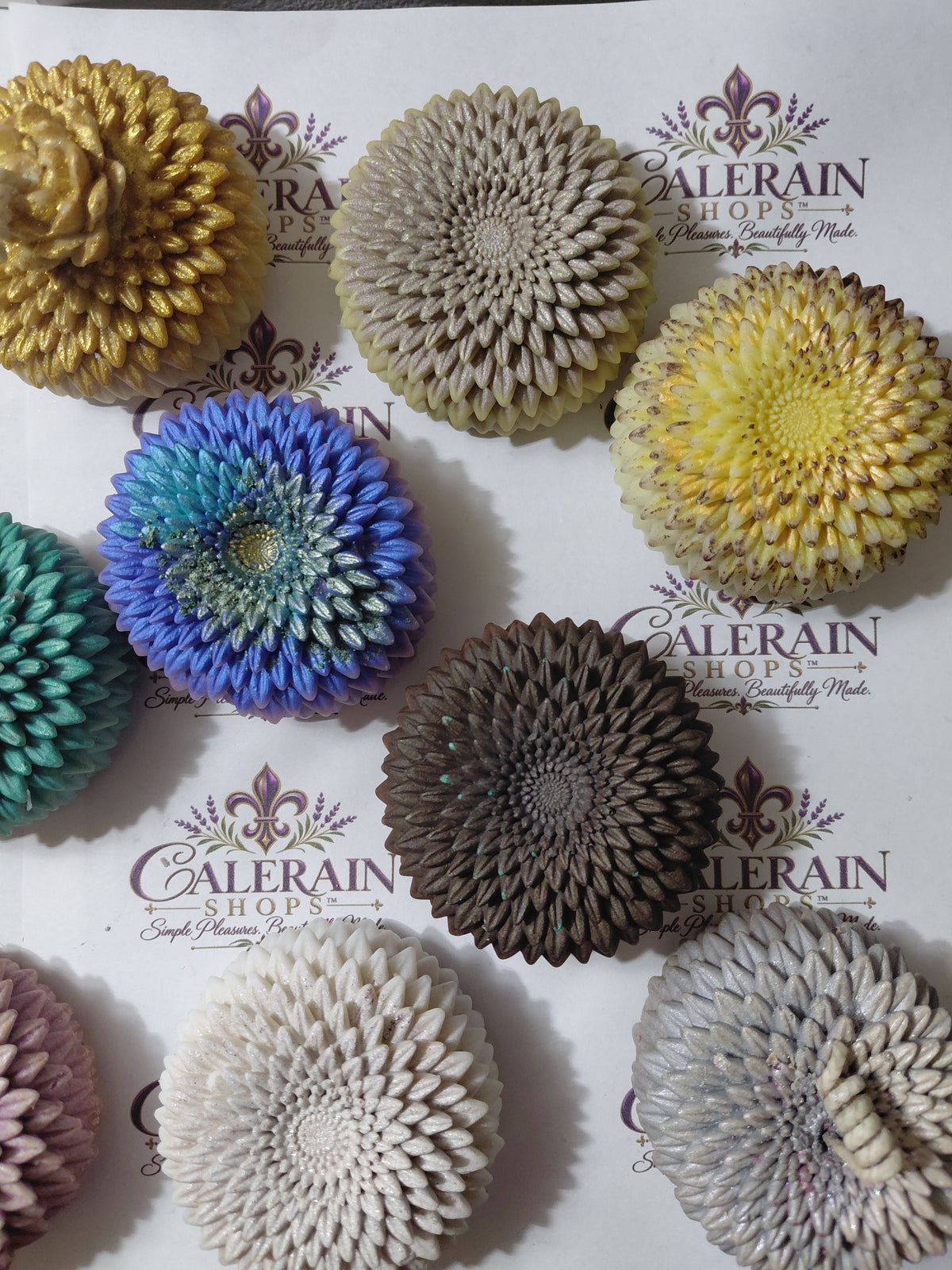 Chrysanthemum Flower Hand-Poured Candles