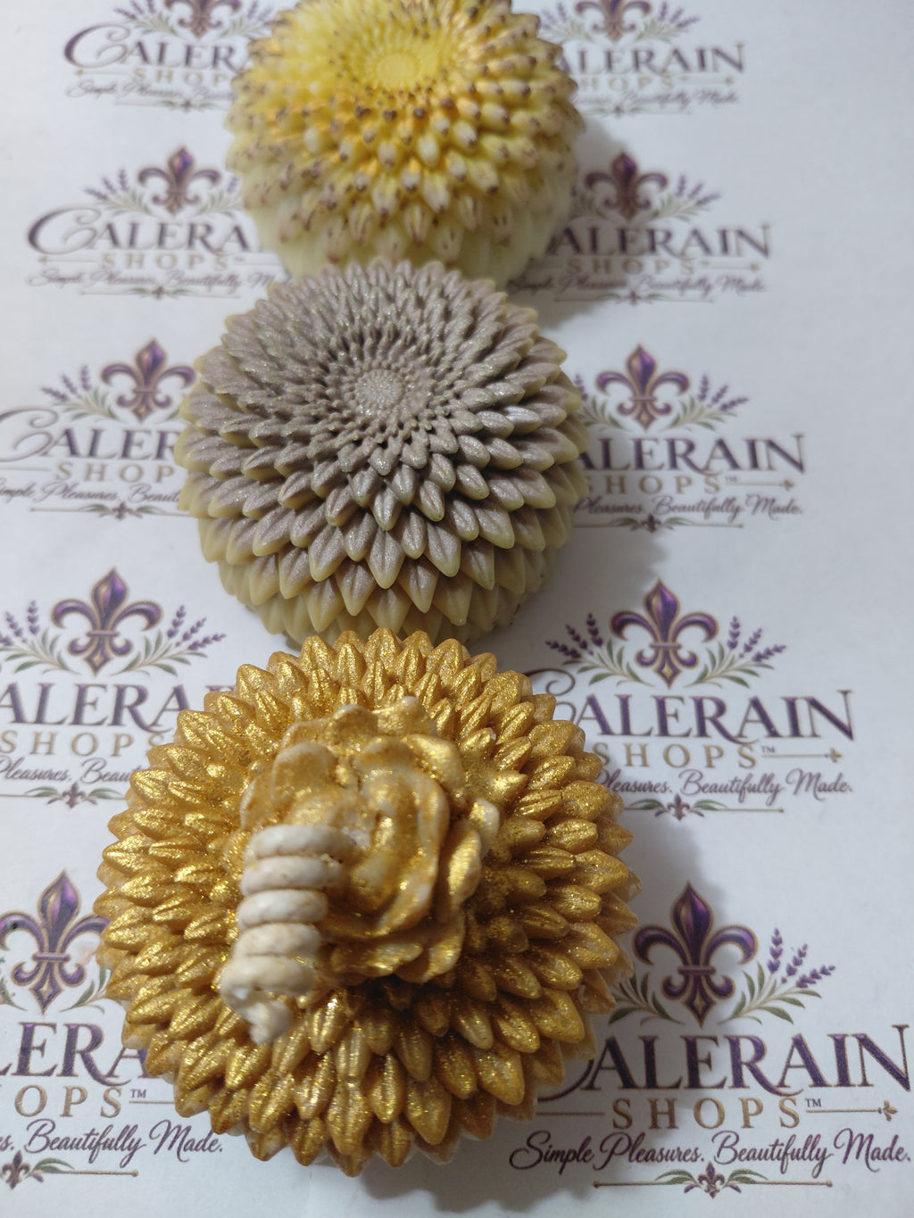Chrysanthemum Flower Hand-Poured Candles